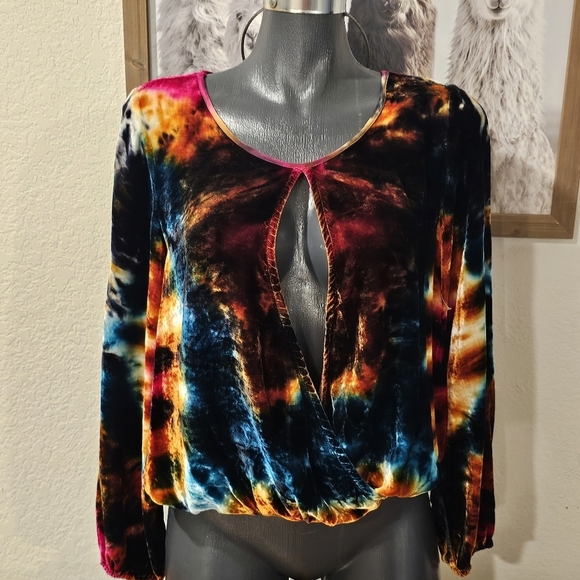 YFB Multicolor Tie-Dye Velvet Top - Picture 1 of 6